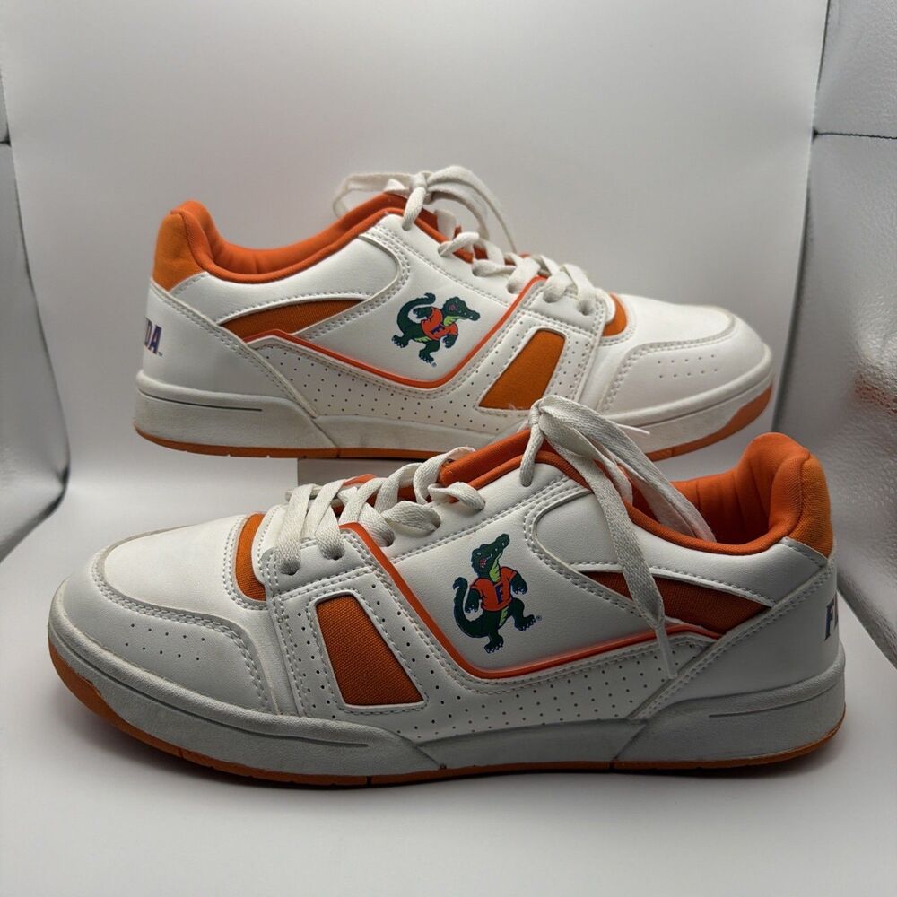 RARE Retro Logo University of Florida Gators Sneakers M9 W10 White/Orange